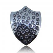 Hematite Dotted Shield 30x40mm Pendant